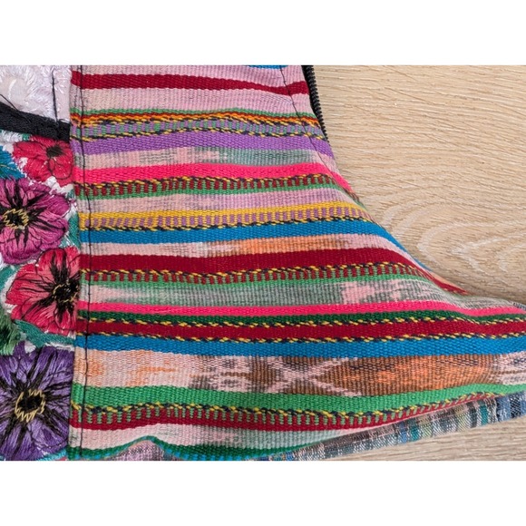 Bohemian Multicolored Textile Bag With Floral Embroidery - Picture 6 of 15